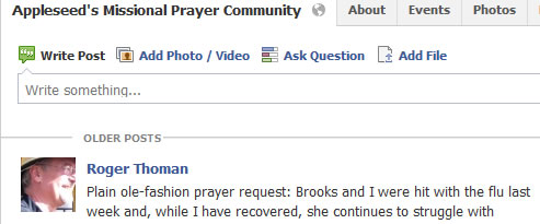 Facebook prayer group