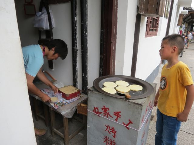 cooking pancakes