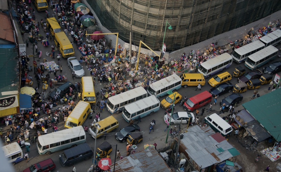 traffic in an intersection in Africa