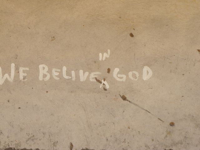 Written on the side of a house